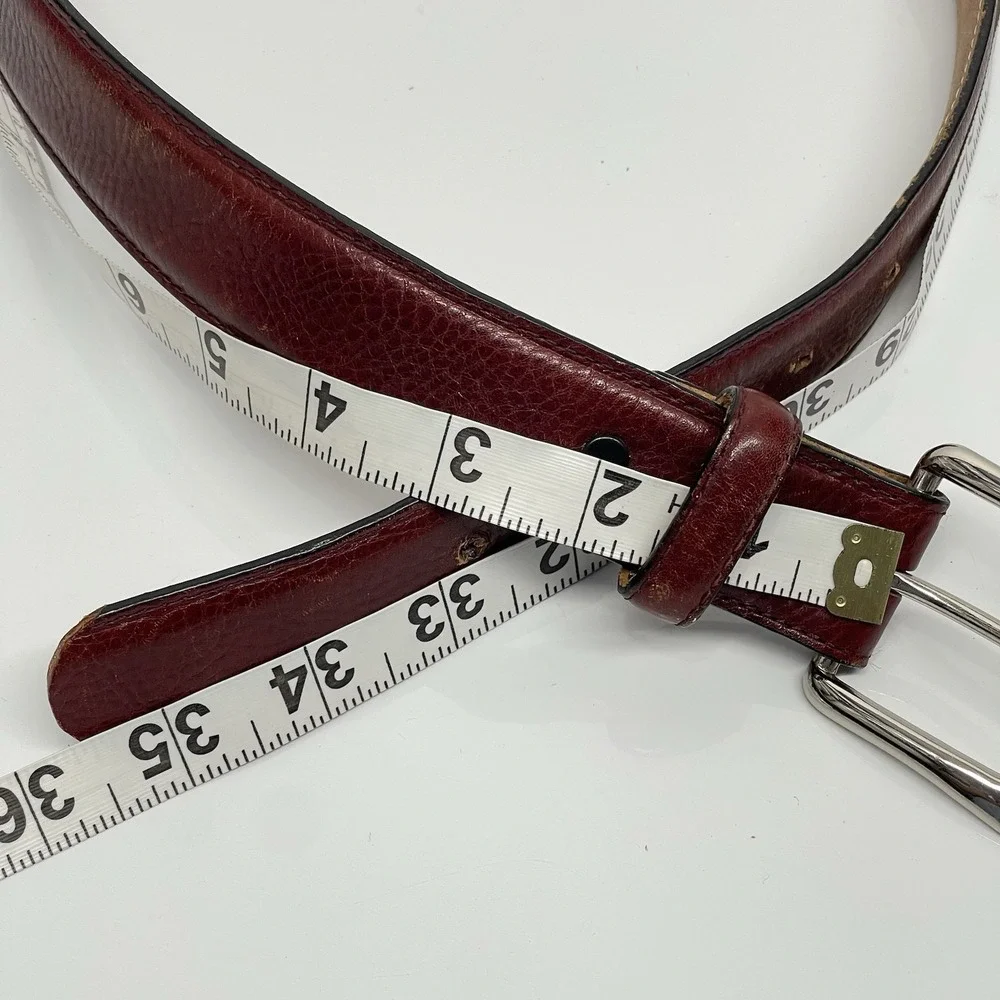 Vintage 1992 Tony Lama Leather Belt 38 Model 7609L Burgundy Silver Buckle READ